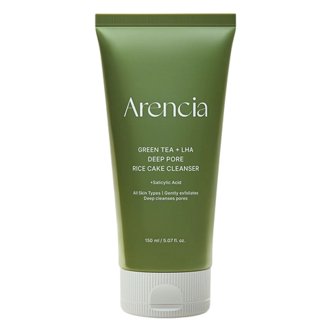 Arencia – Green Tea + LHA Deep Pore Rice Cake Cleanser, 150g