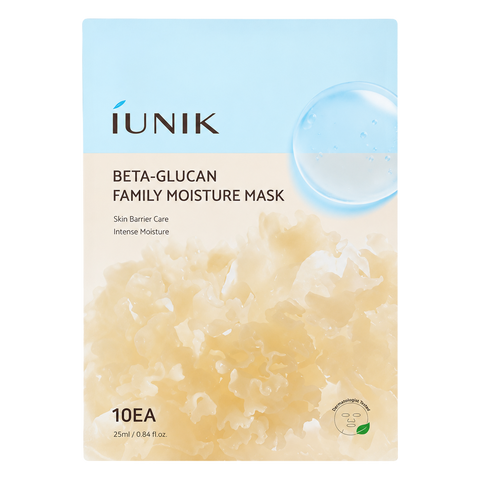 iUNIK – Beta-Glucan Family Moisture Mask, 10 sheets