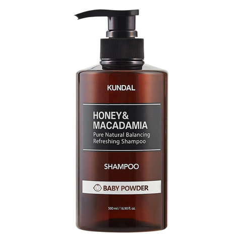 KUNDAL – Honey & Macadamia Nature Shampoo, Baby Powder, 500ml