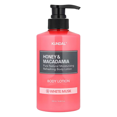 KUNDAL – Honey & Macadamia Pure Body Lotion, White Musk, 500ml