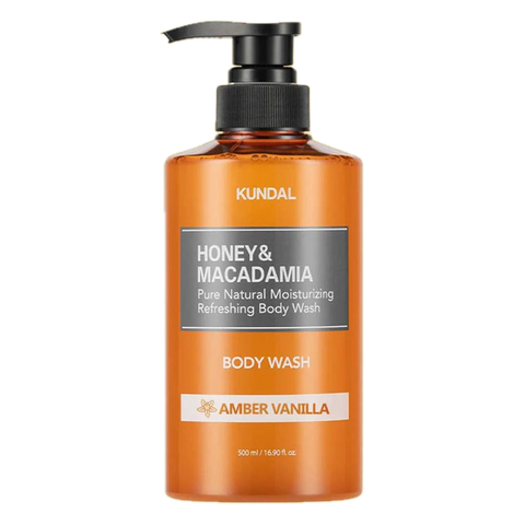 KUNDAL – Honey & Macadamia Pure Body Wash, Amber Vanilla, 500ml