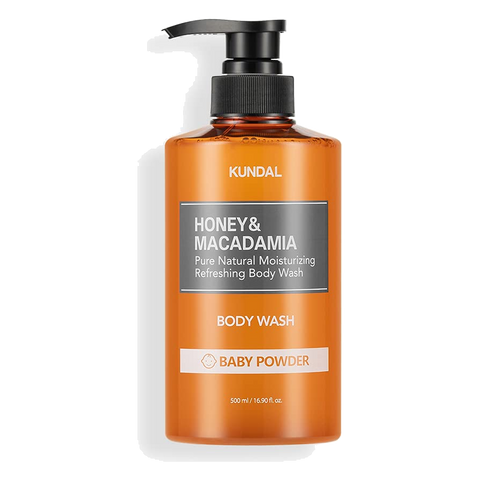 KUNDAL – Honey & Macadamia Pure Body Wash, Baby Powder, 500ml
