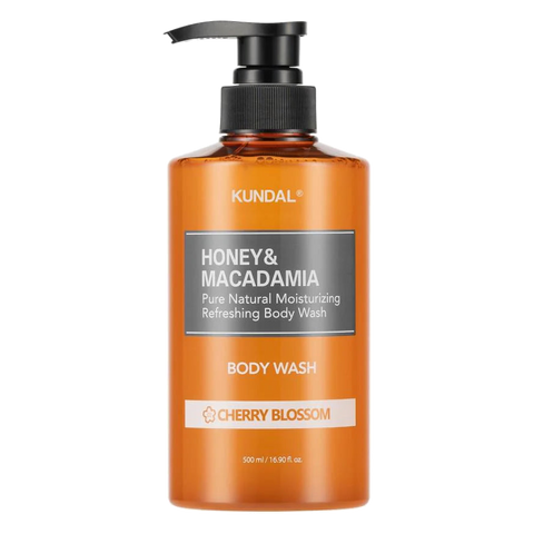 KUNDAL – Honey & Macadamia Pure Body Wash, Cherry Blossom, 500ml