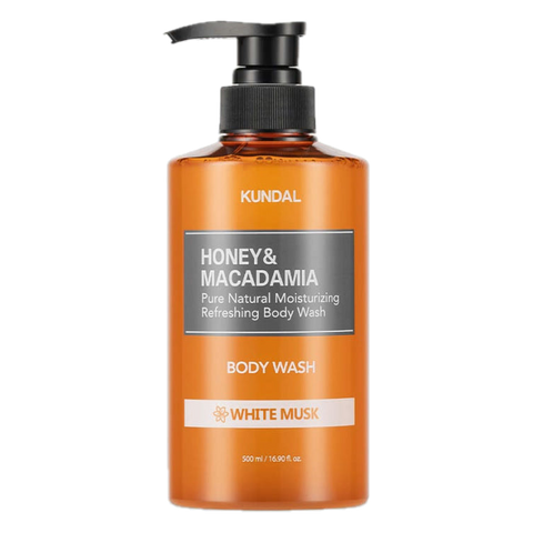 KUNDAL – Honey & Macadamia Pure Body Wash, White Musk, 500ml