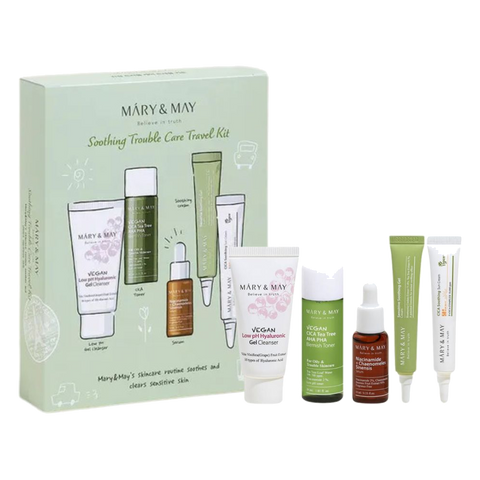 Mary & May – Soothing Trouble Care Travel Kit, 30ml+30ml+10ml+12g+12g