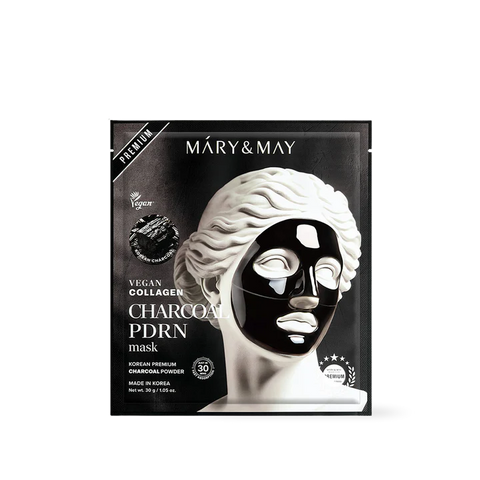 Mary & May – Vegan Collagen Charcoal PDRN Mask – 30g*4ea