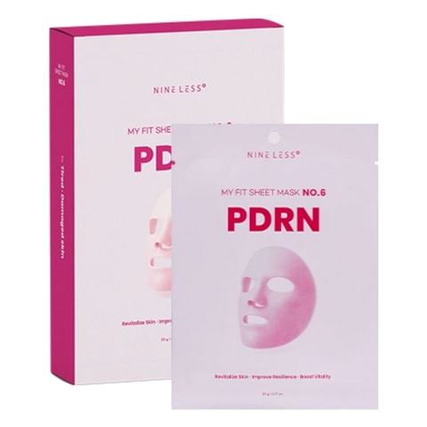 NINE LESS – My Fit Sheet Mask No.6 PDRN, 1 Box, 20g x 5ea