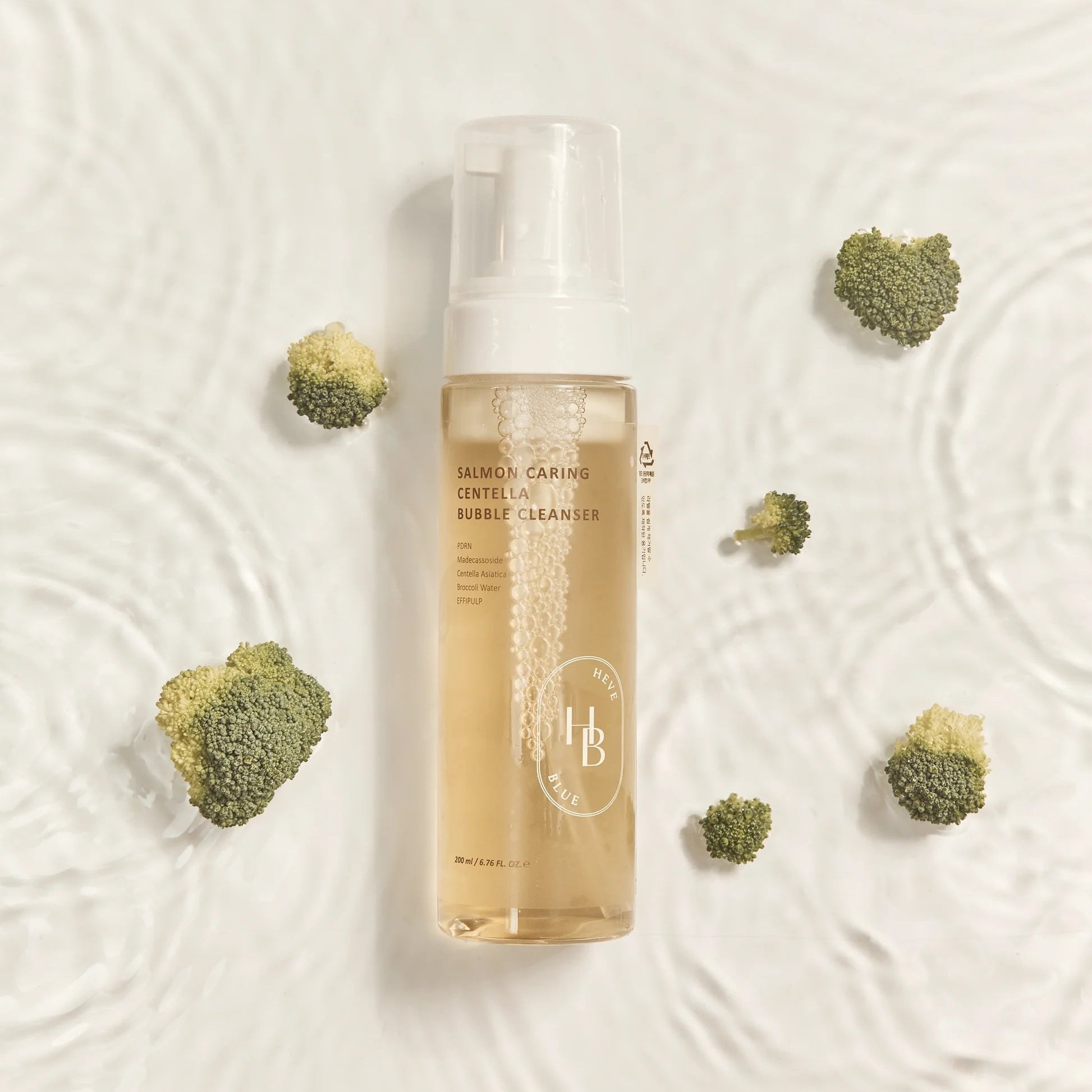 HEVEBLUE Salmon Caring Centella Bubble Cleanser 200ml — Wholesale