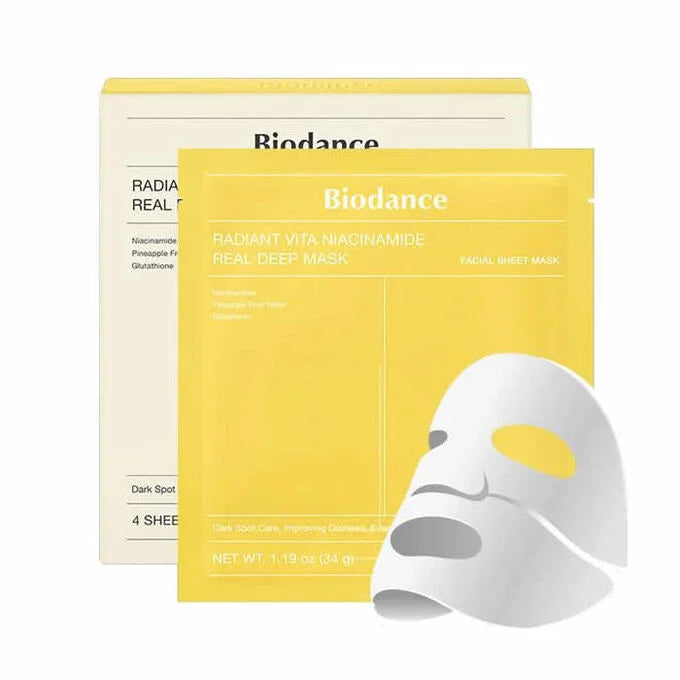 Biodance – Radiant Vita Niacinamide Real Deep Mask 1Box, 34g*4ea