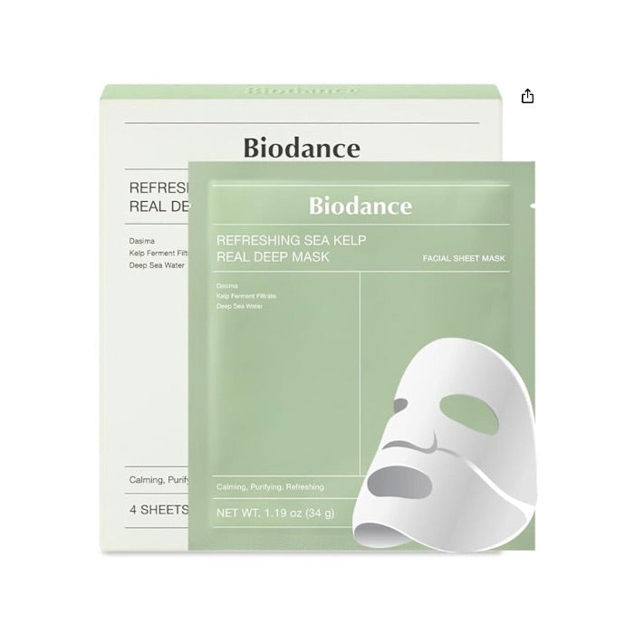 Biodance – Refreshing Sea Kelp Real Deep Mask 1 Box, 34g*4ea