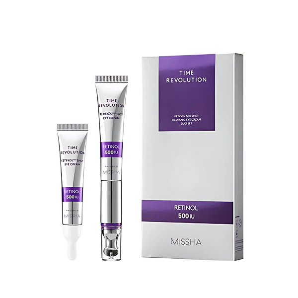 Missha – Time Revolution Retinol 500 Shot Galvanic Eye Cream Duo Set 1 Set (15ml+15ml Refill)