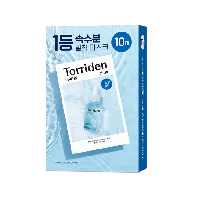 Torriden – Dive-in Low Molecular Weight Hyaluronic Acid Mask, 10 sheets