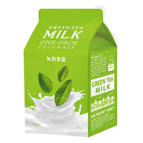A’pieu – Green Tea Milk One-Pack Face Mask, 1sheet