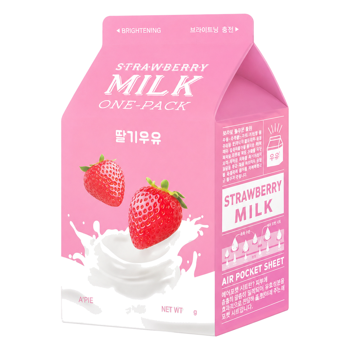 A’pieu – Strawberry Milk One-Pack Face Mask, 1sheet