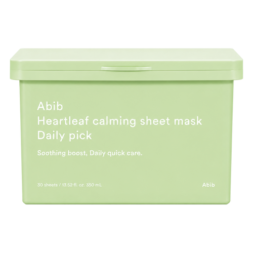 Abib – Heartleaf Calming Sheet Mask Daily Pick, 30 sheets