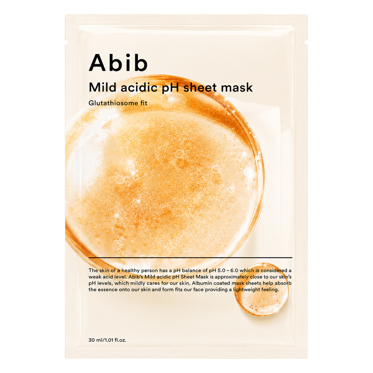 Abib – Mild Acidic pH Sheet Mask Glutathiosome Fit, 1 sheet