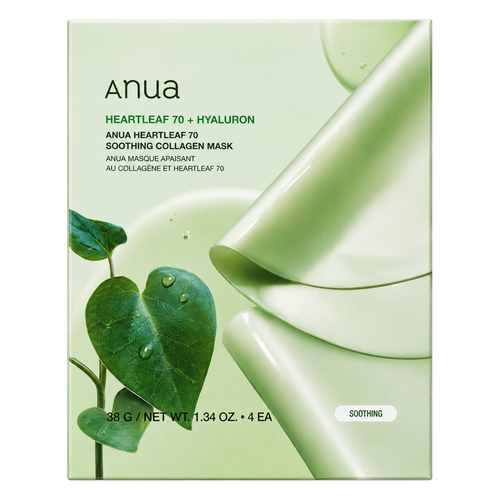 Anua – Heartleaf 70 Soothing Collagen Mask, 4 sheets
