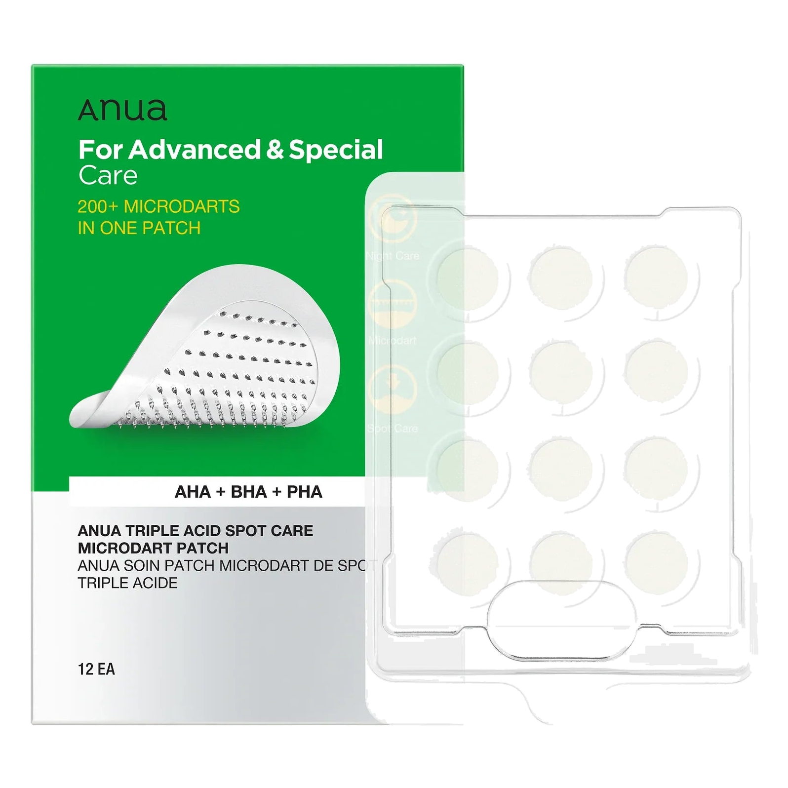 Anua – Triple acid spot care microdart patch, 12pcs