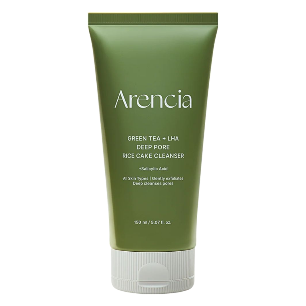 Arencia – Green Tea + LHA Deep Pore Rice Cake Cleanser, 150g
