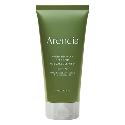 Arencia – Green Tea + LHA Deep Pore Rice Cake Cleanser, 150g