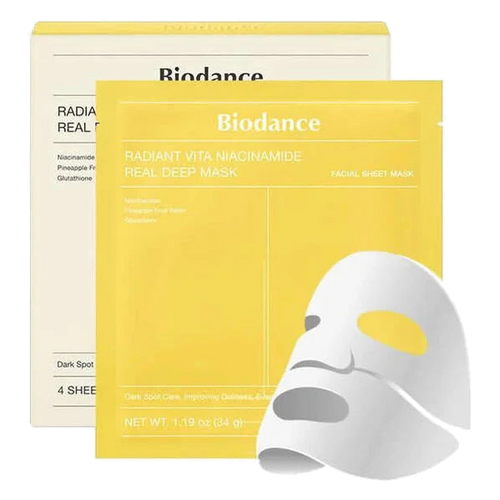 Biodance – Radiant Vita Niacinamide Real Deep Mask 1Box, 34g*4ea