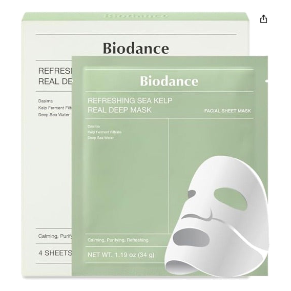 Biodance – Refreshing Sea Kelp Real Deep Mask 1 Box, 34g*4ea