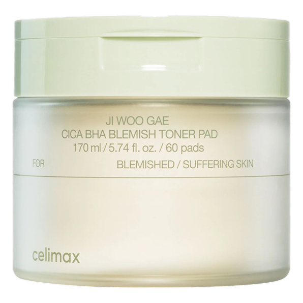 Celimax – Ji Woo Gae Cica BHA Blemish Toner Pad, 60pcs