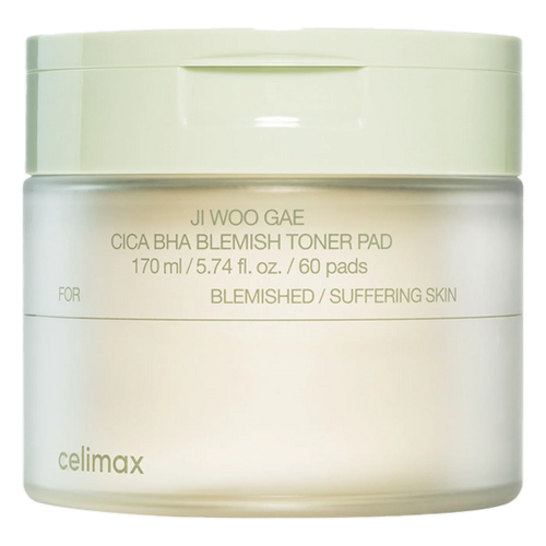 Celimax – Ji Woo Gae Cica BHA Blemish Toner Pad, 60pcs