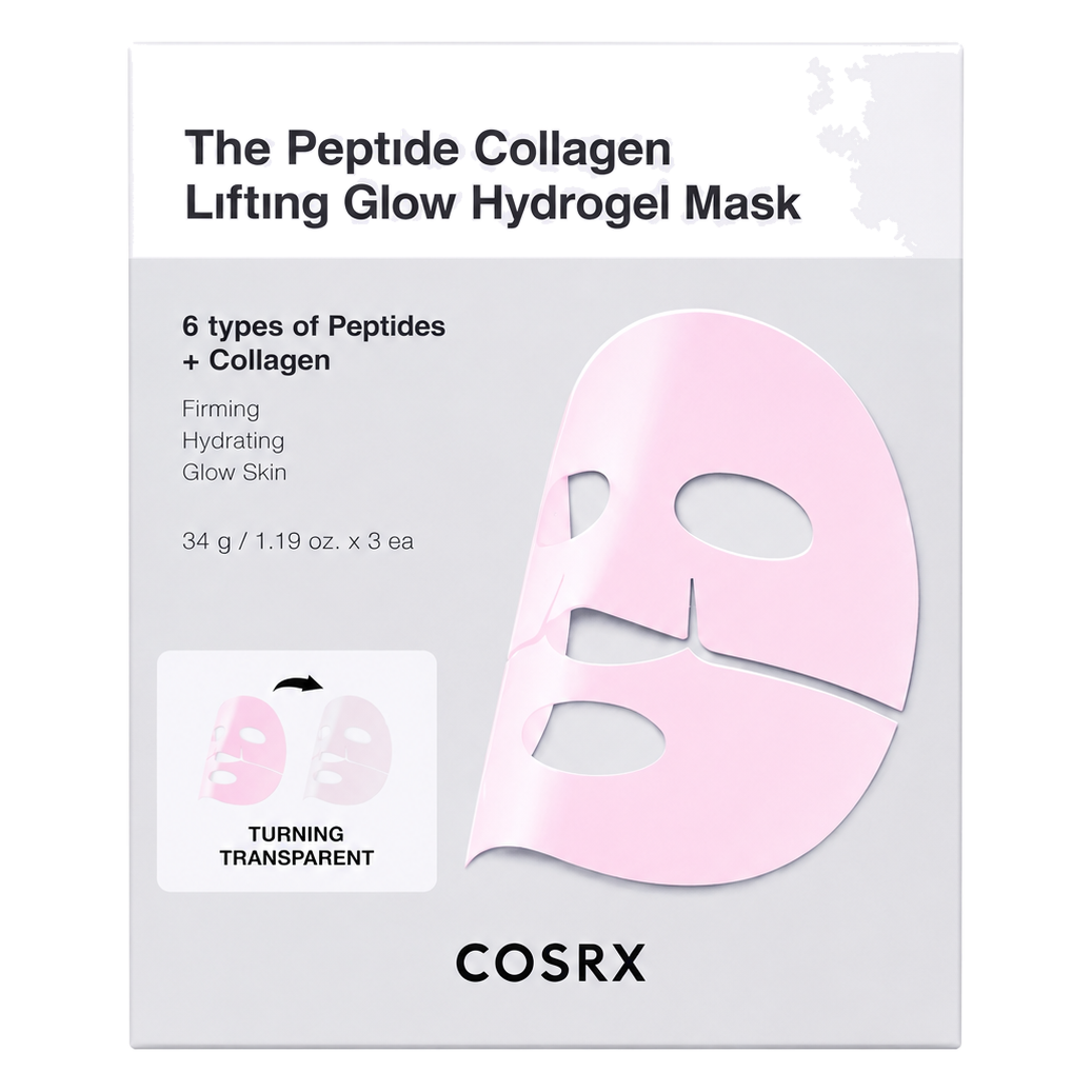COSRX – The Peptide Collagen Lifting Glow Hydrogel Mask, 3 sheets