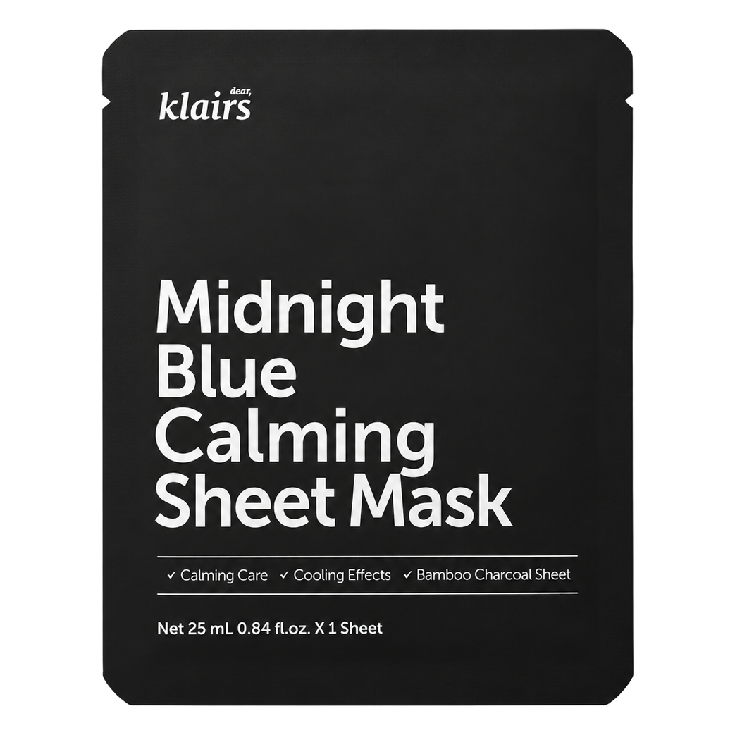 Dear, Klairs – Midnight Blue Calming Sheet Mask, 1 sheet