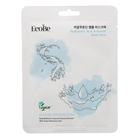 EcoBe – Hyaluronic Acid Vegan Ampoule Sheet Mask, 25ml