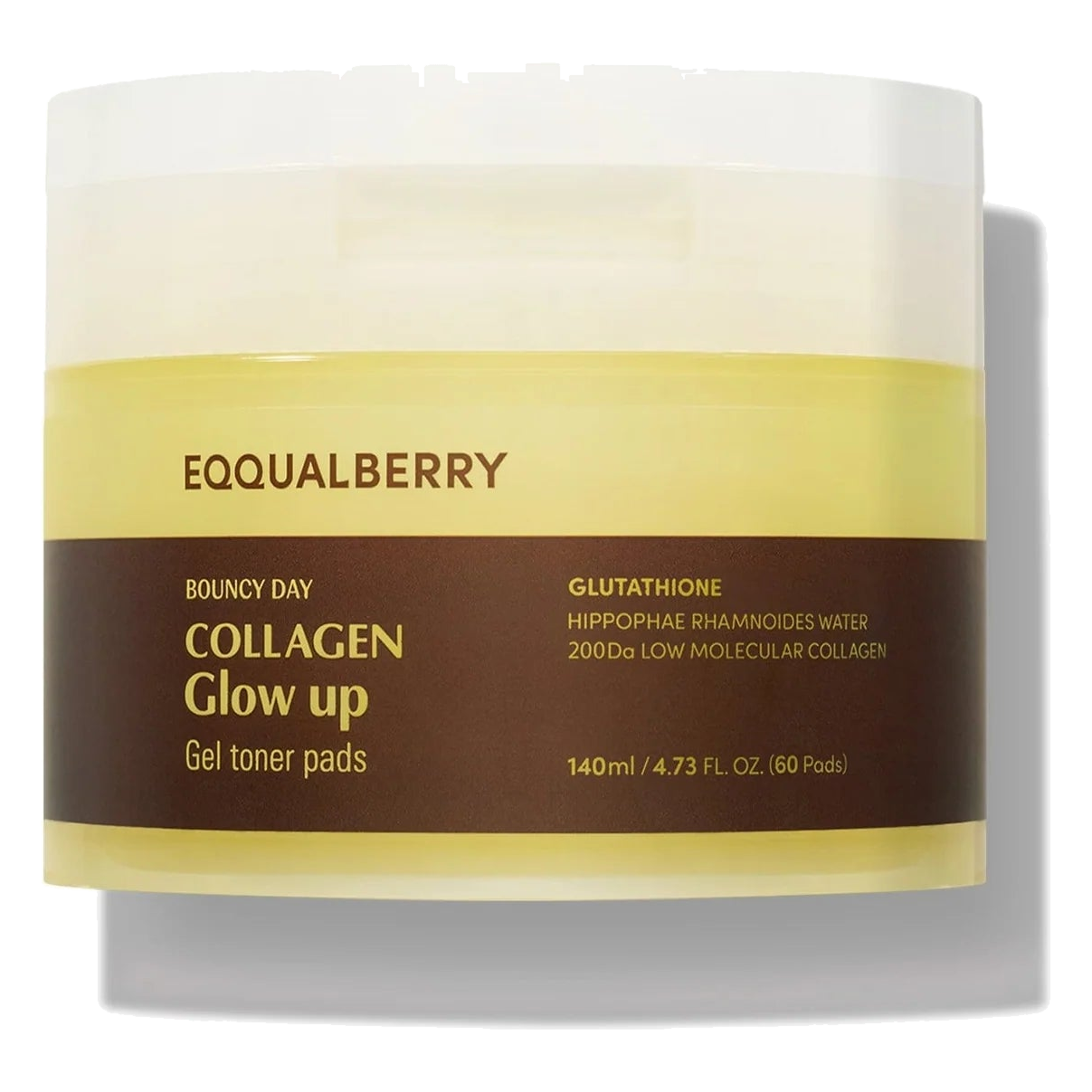 Eqqualberry – Collagen Glow Up Gel Toner Pads, 140ml/60pads