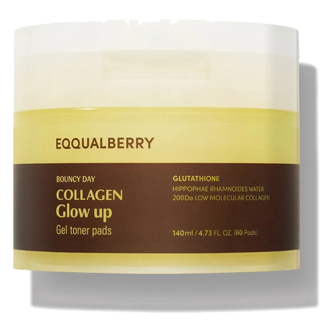 Eqqualberry – Collagen Glow Up Gel Toner Pads, 140ml/60pads