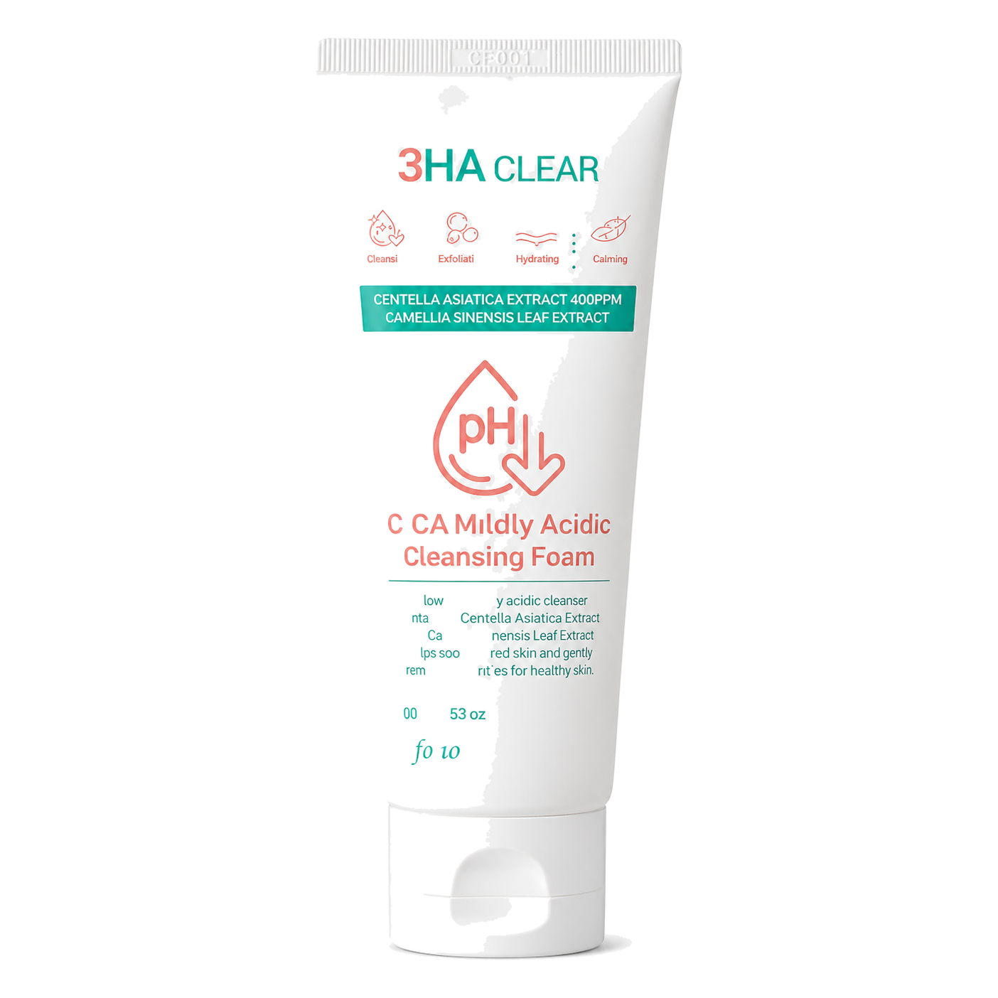 Esfolio – 3HA Clear Cica Mildly Acidic Cleansing Foam, 100g