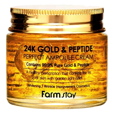 Farmstay – 24K Gold & Peptide Perfect Ampoule Cream Moisturising, 80ml