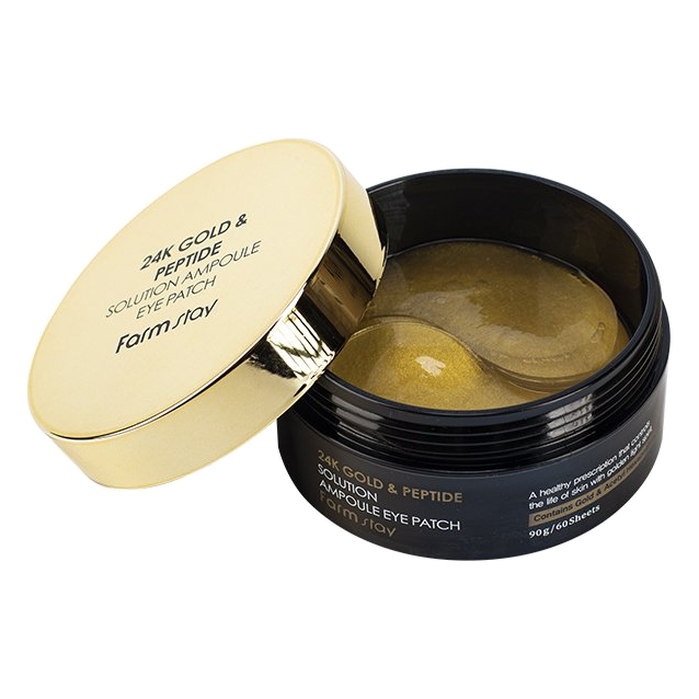 Farmstay – 24K Gold & Peptide Solution Ampoule Eye Patch, 60 patches