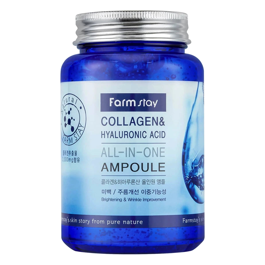 Farmstay – Collagen&Hyaluronic Acid All-In One Ampoule, 250ml