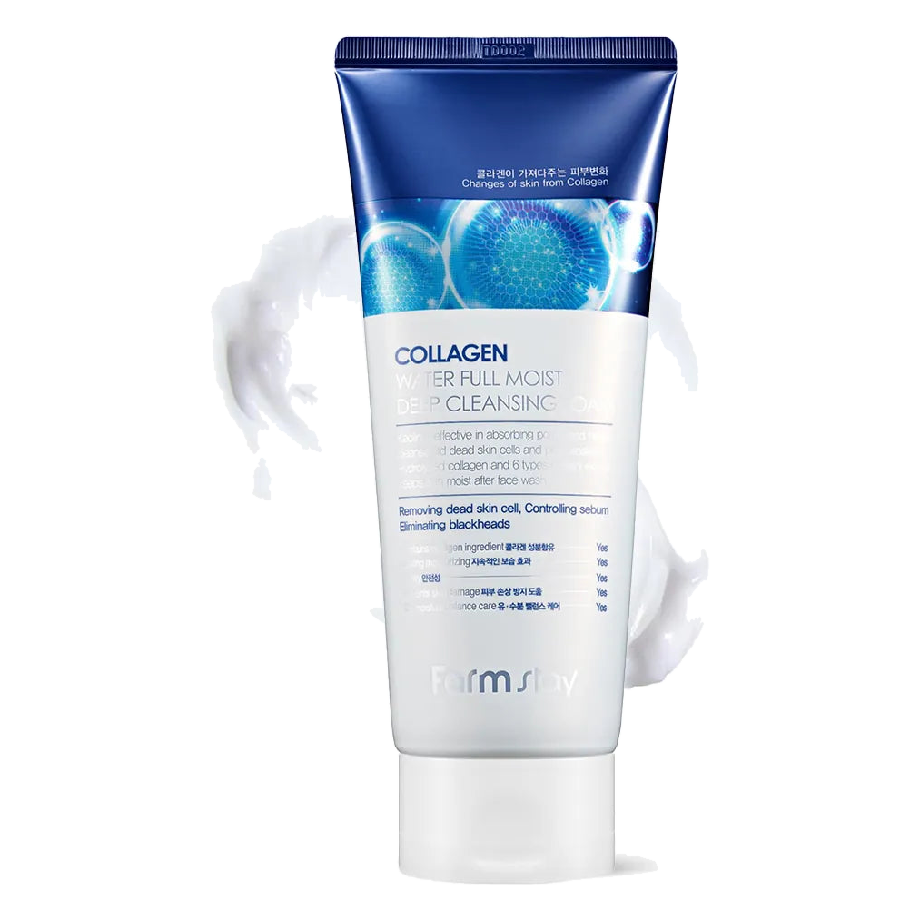 Farmstay – Collagen Water Full Moist Deep Cleansing Foam, 180ml