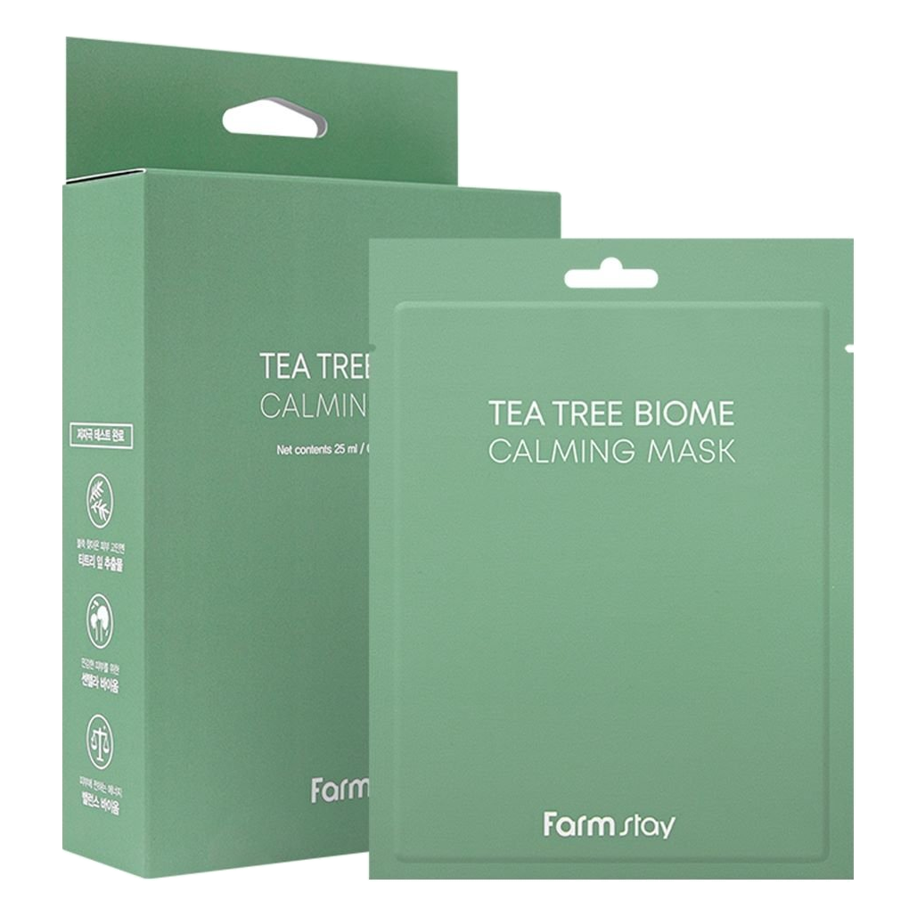 Farmstay – Tea Tree Biome Calming Mask, 25ml x 10pcs