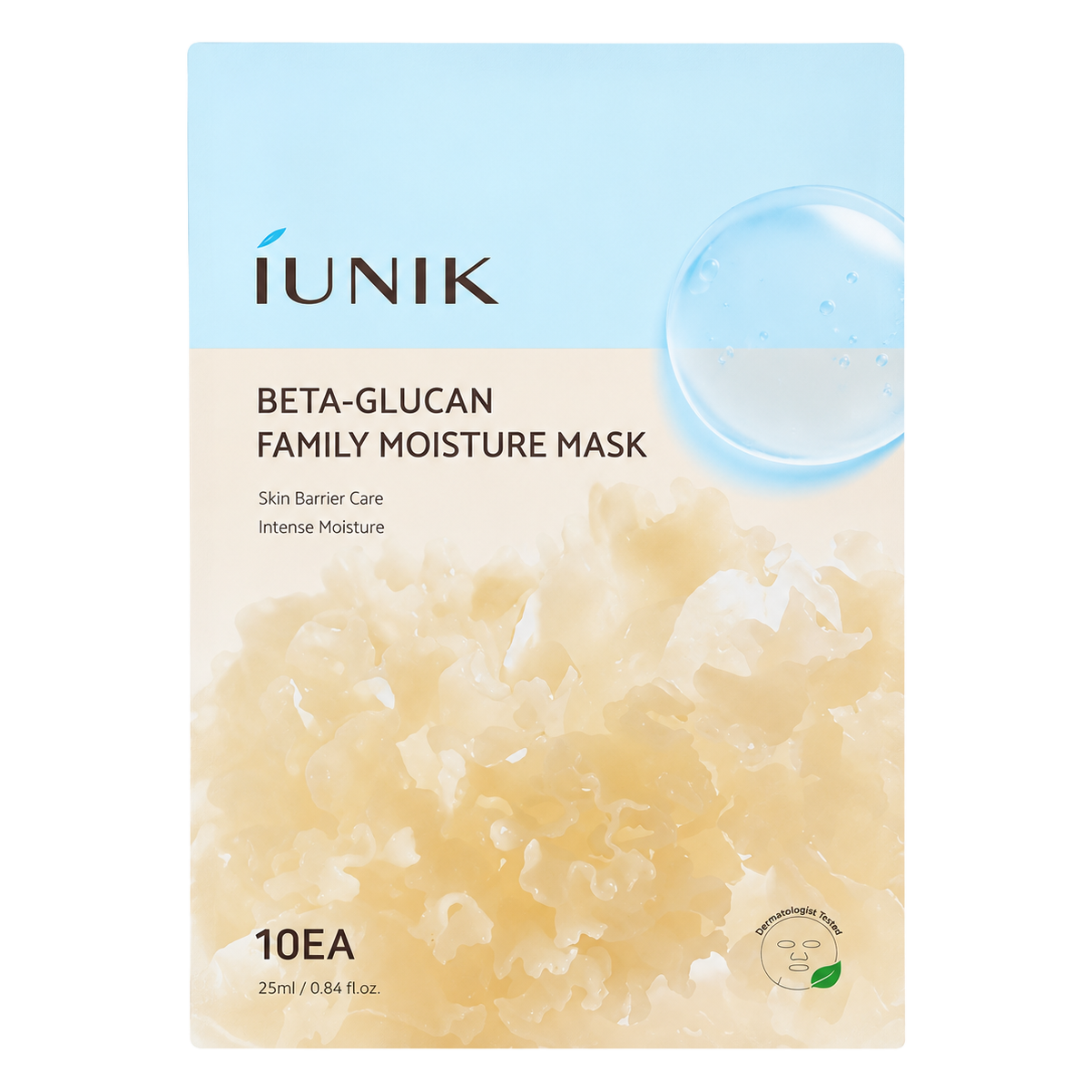 iUNIK – Beta-Glucan Family Moisture Mask, 10 sheets