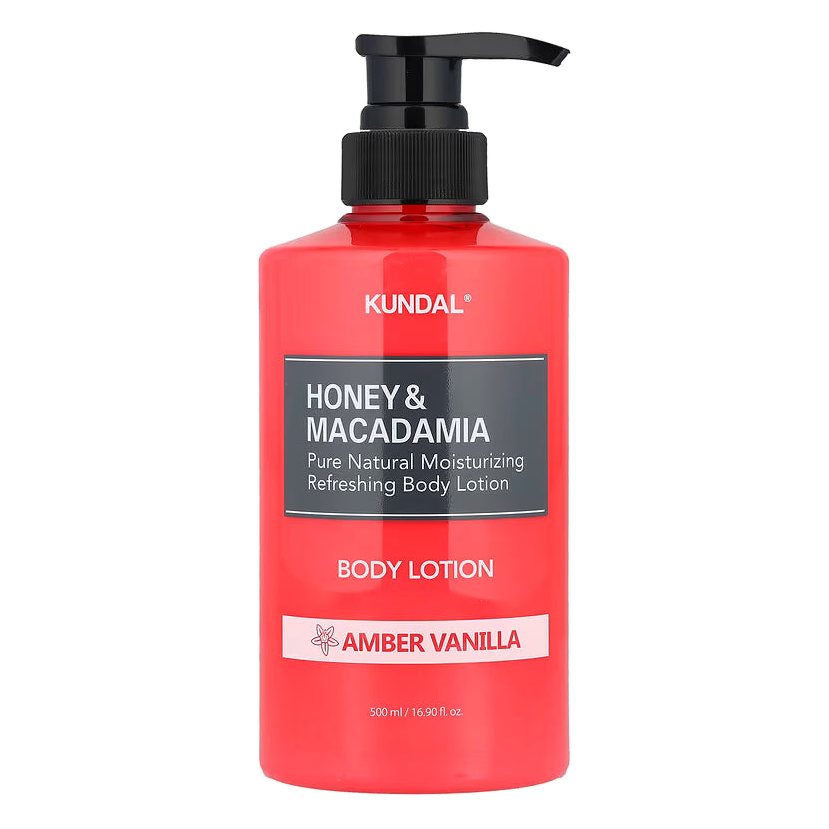 KUNDAL – Honey & Macadamia Pure Body Lotion, Amber Vanilla, 500ml