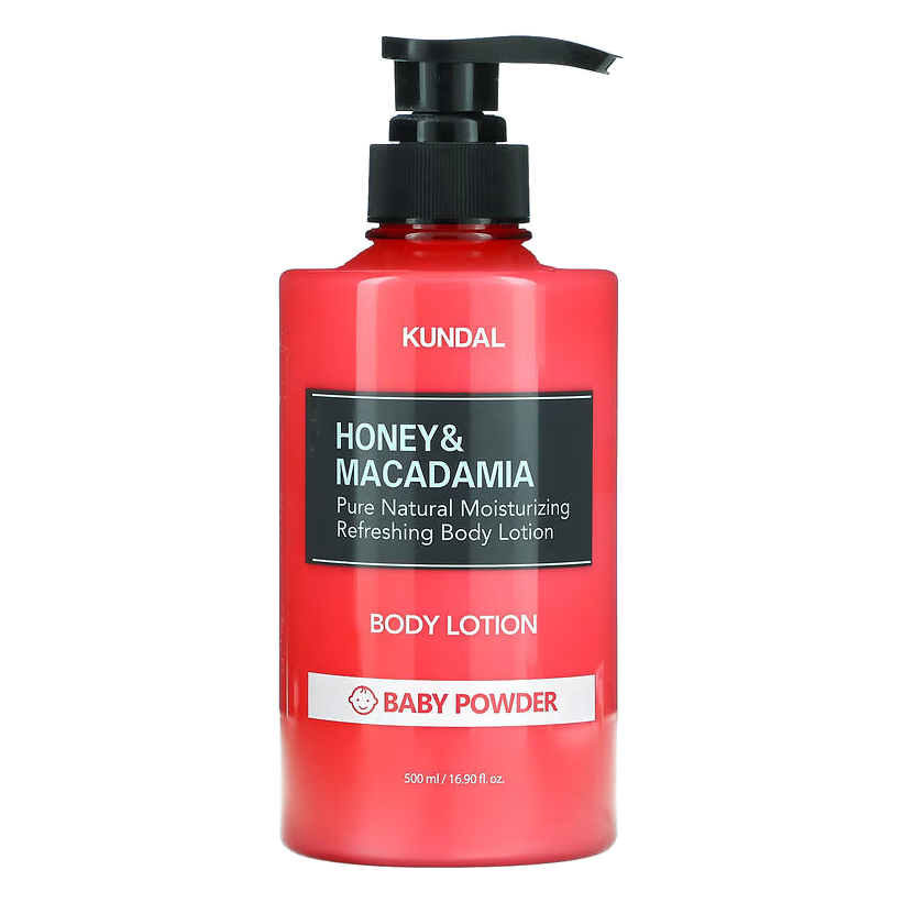 KUNDAL – Honey & Macadamia Pure Body Lotion, Baby Powder, 500ml