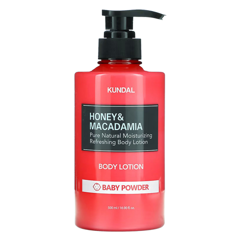 KUNDAL – Honey & Macadamia Pure Body Lotion, Baby Powder, 500ml