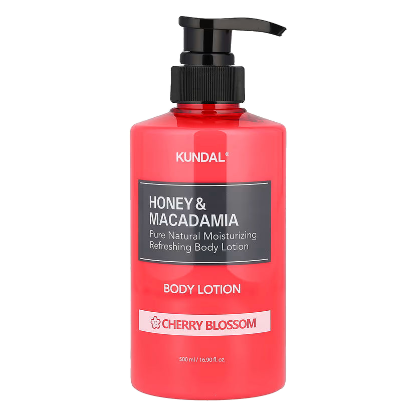 KUNDAL – Honey & Macadamia Pure Body Lotion, Cherry Blossom, 500ml
