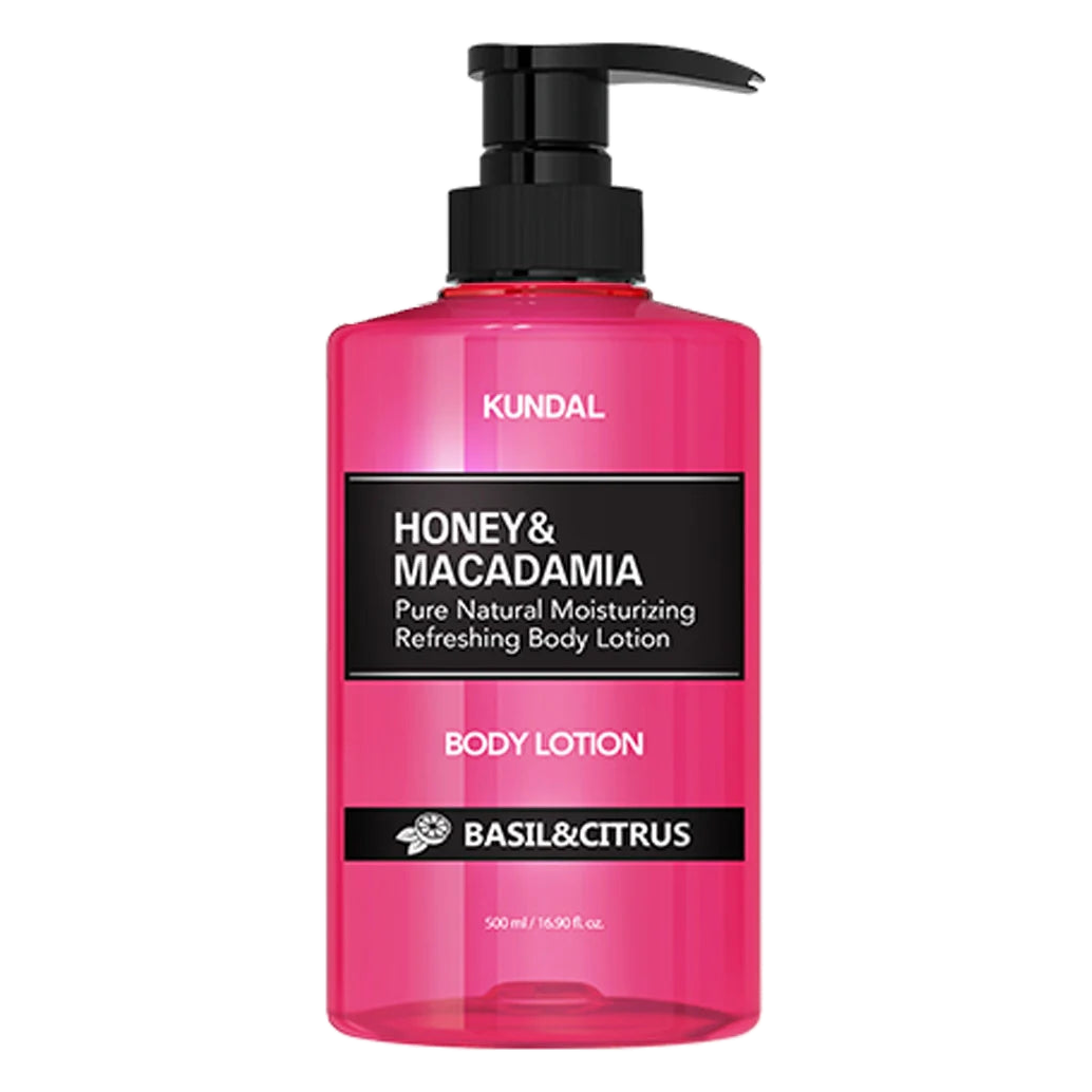 KUNDAL – Honey & Macadamia Pure Body Lotion, Citrus & Basil, 500ml