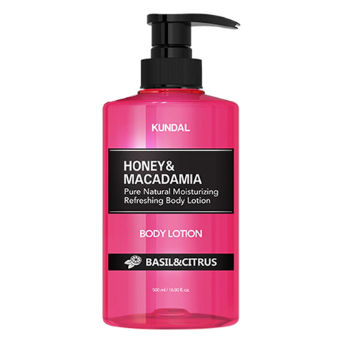 KUNDAL – Honey & Macadamia Pure Body Lotion, Citrus & Basil, 500ml