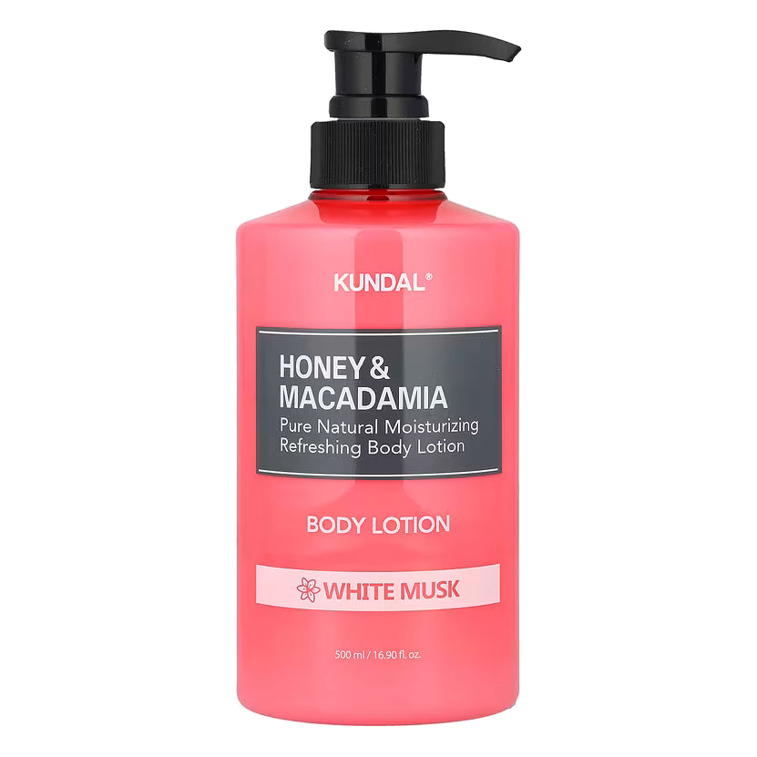 KUNDAL – Honey & Macadamia Pure Body Lotion, White Musk, 500ml