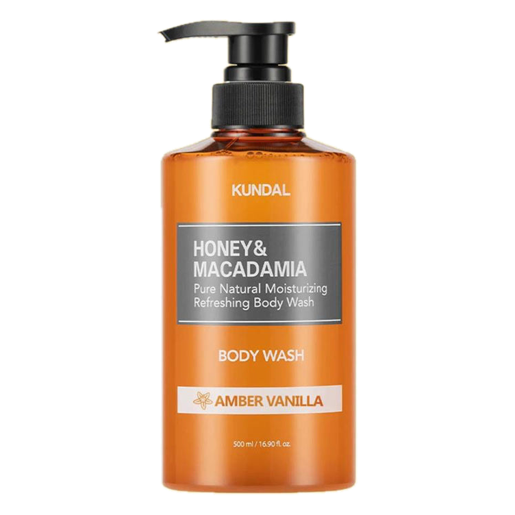 KUNDAL – Honey & Macadamia Pure Body Wash, Amber Vanilla, 500ml