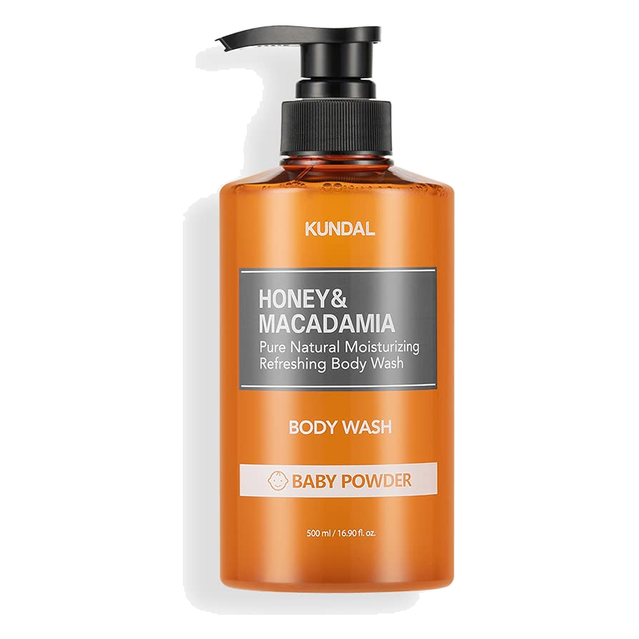 KUNDAL – Honey & Macadamia Pure Body Wash, Baby Powder, 500ml