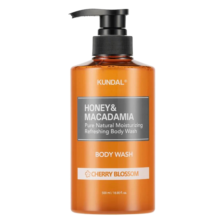KUNDAL – Honey & Macadamia Pure Body Wash, Cherry Blossom, 500ml